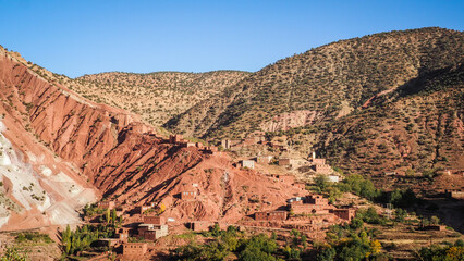 The landscape of Ait Bouguemez Valley in Morocco