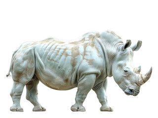 Obraz premium Realistic rhino image on transparent background. Ai generated.