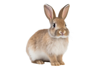 Fototapeta premium Realistic Rabbit image with a transparent background. Ai generated.