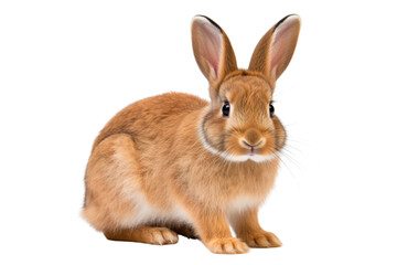Fototapeta premium Realistic Rabbit image with a transparent background. Ai generated.
