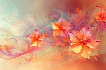 Obraz premium Abstract background with floral swirls