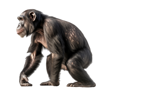 Realistic monkey image with a transparent background. Ai generated.