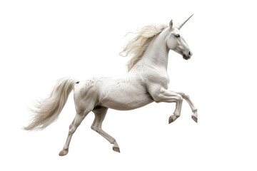 Realistic Unicorn image with a transparent background. Ai generated.