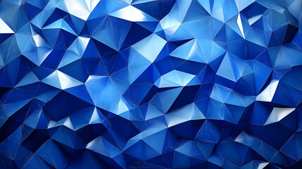 Abstract Blue Geometric Background Animation, Triangles and Lines, Futuristic Shapes and Design