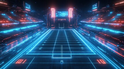 Futuristic Neon Football Stadium