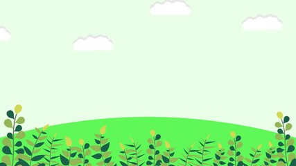 world habitat day with moving leaves and moving clouds - Powered by Adobe
