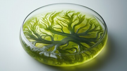 Obraz premium Abstract nature-inspired green petri dish design for scientific and artistic purposes
