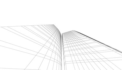 Fototapeta premium abstract buildings, architectural drawing 3d