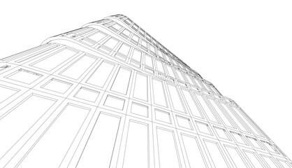 Fototapeta premium Architectural drawing. Futuristic background vector illustration