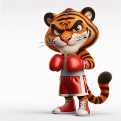 Boxer animals on a white background
