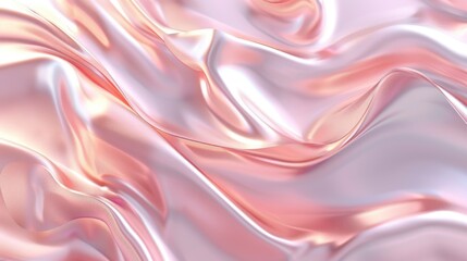Obraz premium Luxury pink satin fabric with waves. 3d rendering, 3d illustration.