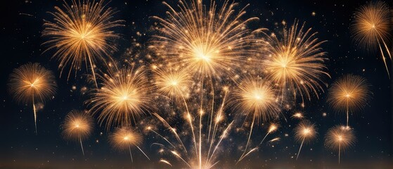 Fototapeta premium Golden Fireworks Display