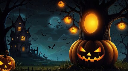 Fototapeta premium halloween background with pumpkin