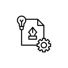 Creative project outline icons, minimalist vector illustration ,simple transparent graphic element .Isolated on white background