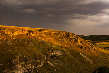 Beautiful summer landscape in the north of the Republic of Moldova. A small Eastern European country from the former USSR.