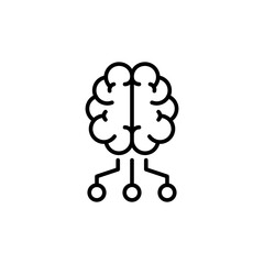 Creative brain outline icons, minimalist vector illustration ,simple transparent graphic element .Isolated on white background