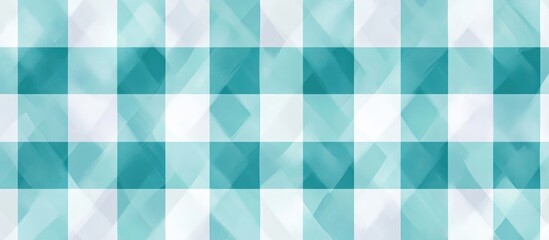 Fototapeta premium Cyan gingham checkered pattern design