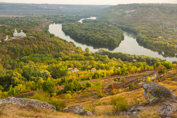 Beautiful summer landscape in the north of the Republic of Moldova. A small Eastern European country from the former USSR.