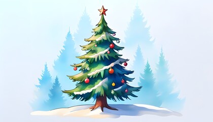 Obraz premium christmas tree with snow