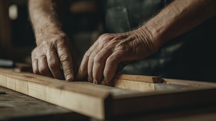 Close-up of Hands Working on Wood