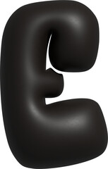 Black Bubble Letters 3D Alphabet Png