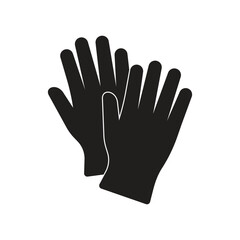 Obraz premium Black silhouette of gloves isolated on white background, vector illustration.