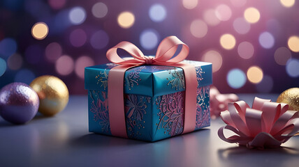 Christmas tree with boxes. Christmas background with gift boxes and balls.