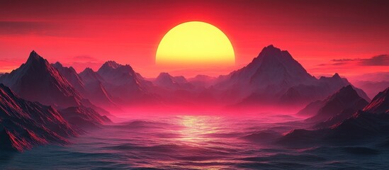 Sunset over the Mountains