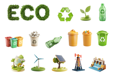 ecology icons set