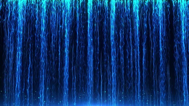 Holographic projection particle waterfall water flow