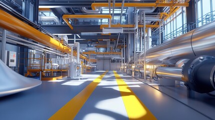 Fototapeta premium Closed loop manufacturing processes in a circular economy facility.