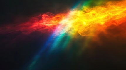 Fototapeta premium Photography of a rainbow against a black backdrop Abstract web elements for banners and panels Unique surreal design featuring light dispersion Ideal for desktop backgrounds