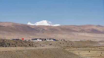 Hills of the Qomolangma National Nature Preserve (Chomolungma Nature Reserve) in Tibet, China