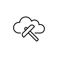 Data mining outline icons, minimalist vector illustration ,simple transparent graphic element .Isolated on white background