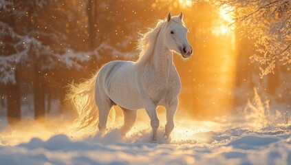 White Horse in a Winter Wonderland