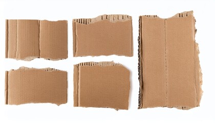 set of torn cardboard paper pieces