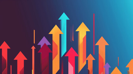 Profit arrows. stock market growth indices. market performance economic growth arrow concept