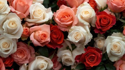 Springtime romance: pink and white rose wall for floral decor and mother's day inspiration