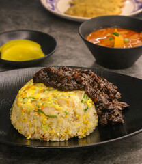 Chinese cuisine fried rice with shrimp
