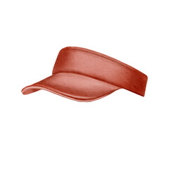 Realistic sun visor, sport headdress for protection eyes from the sun.Basic headwear for tennis,golf,fitness. Watercolor clip art on white background