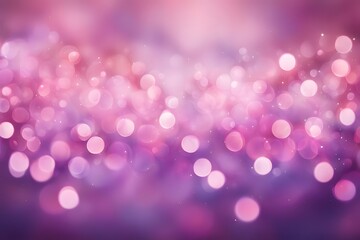 Vivid pink and purple bokeh sparkles shimmering softly against a dreamy backdrop, AI Generated