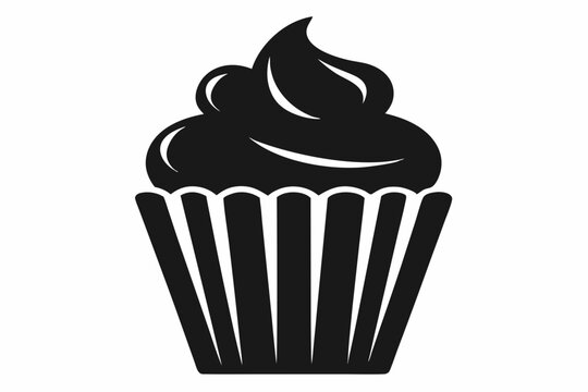 recommend clip art: cupcake silhouette vector, white background