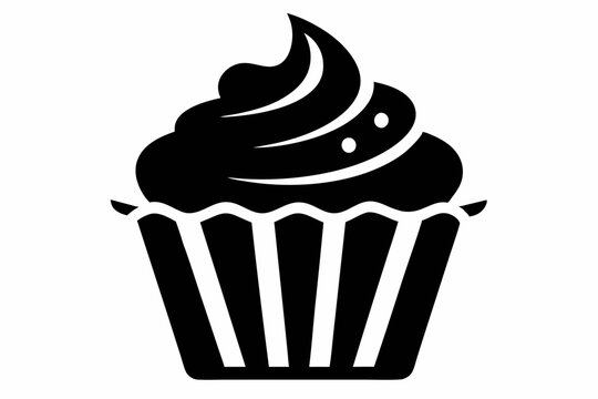 recommend clip art: cupcake silhouette vector, white background