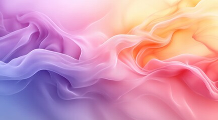 Fototapeta premium Abstract Colorful Flowing Fabric Background with Soft Gradient Hues of Pink, Purple, and Orange