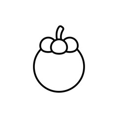 Mangosteen outline icons, minimalist vector illustration ,simple transparent graphic element .Isolated on white background