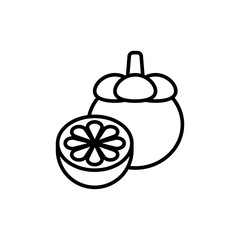 Mangosteen outline icons, minimalist vector illustration ,simple transparent graphic element .Isolated on white background