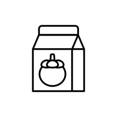 Mangosteen juice outline icons, minimalist vector illustration ,simple transparent graphic element .Isolated on white background