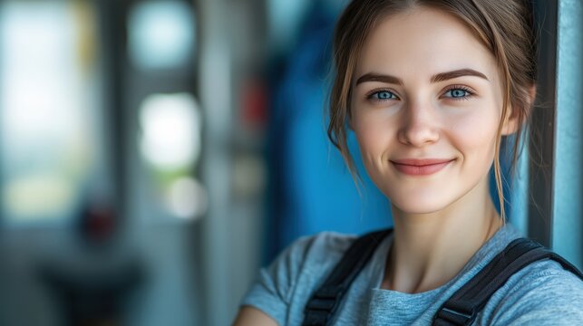 Confident female cleaner smiling - spring cleaning concept for professional use