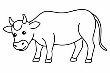 black and cartoon illustration of a cow