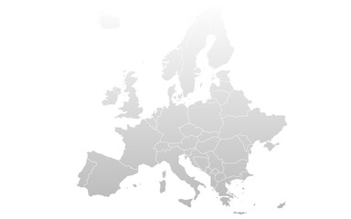 colored Europe map with countries outline for presentations, posters, infographics, website, layouts, background, education, Travel worldwide, reports.